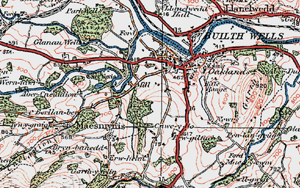 Old map of Abercynithon in 1923