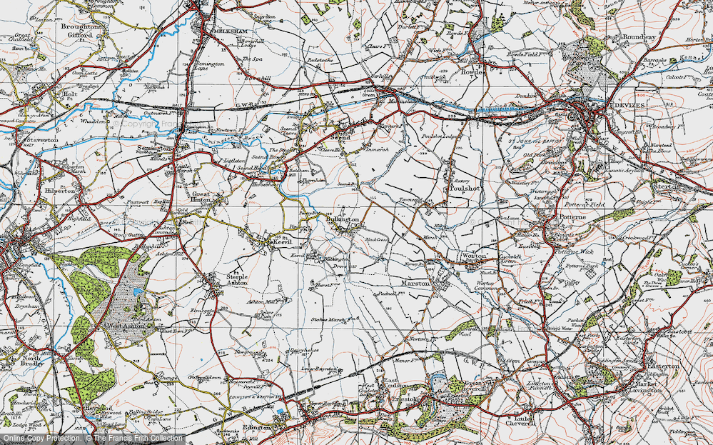 Old Map of Historic Map covering White Horse Trail in 1919