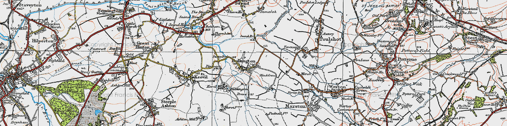 Old map of Bulkington in 1919