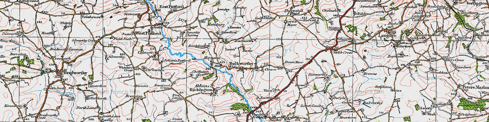 Old map of Bower in 1919