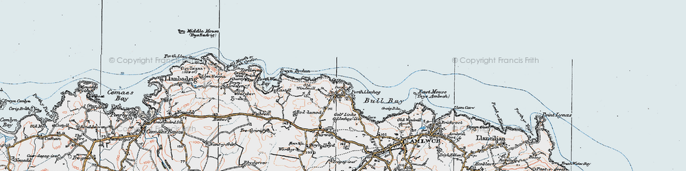 Old map of Bull Bay in 1922