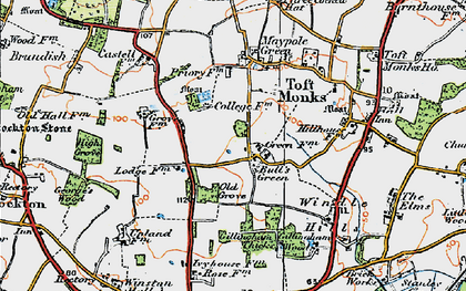 Old map of Bull's Green in 1922