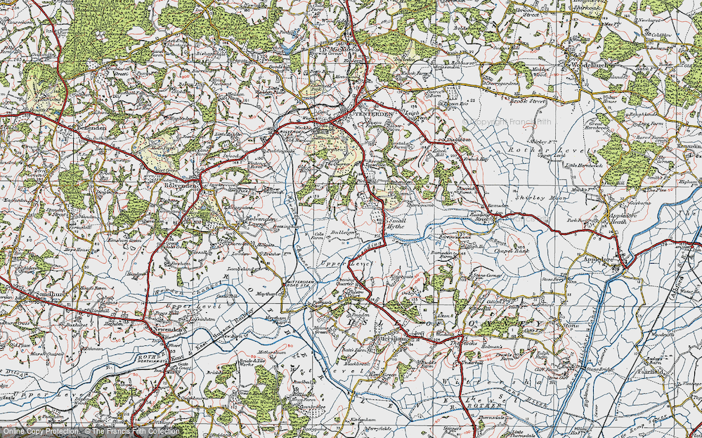 Old Map of Bulleign, 1921 in 1921
