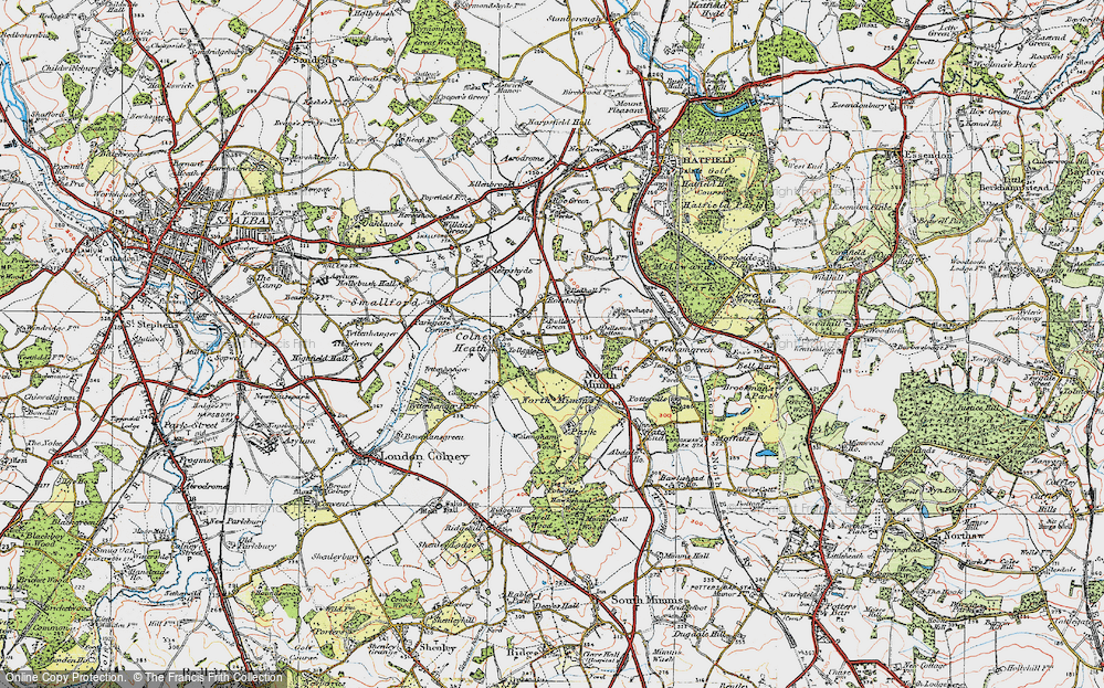 Old Map of Bullen's Green, 1920 in 1920