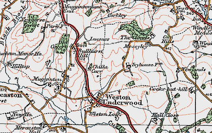 Old map of Bullhurst Hill in 1921