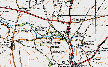 Old map of Bullington Cross in 1919