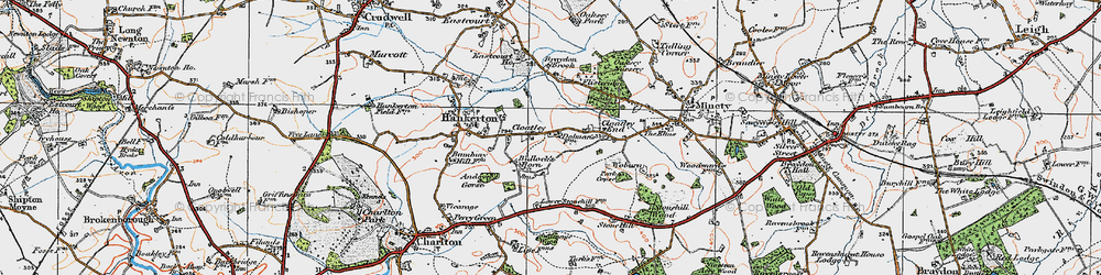 Old map of Bullock's Horn in 1919