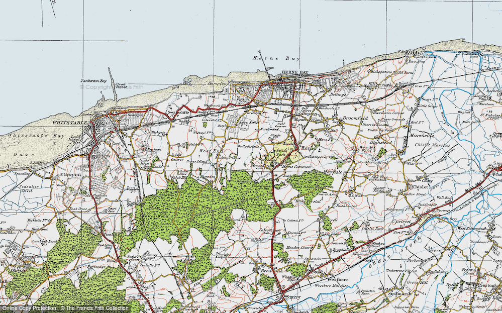 Old Map of Historic Map covering Bleangate in 1920