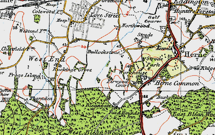 Old map of Bleangate in 1920