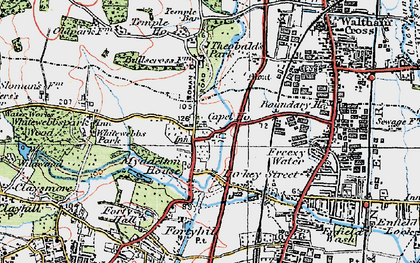Old map of Bulls Cross in 1920