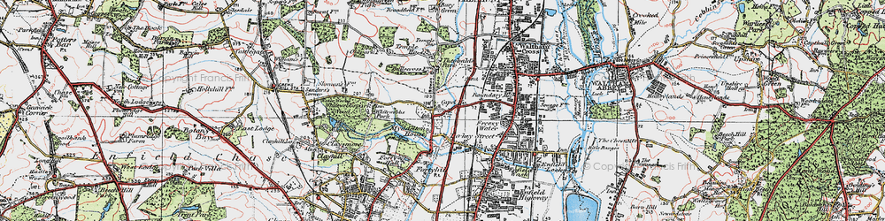 Old map of Bulls Cross in 1920