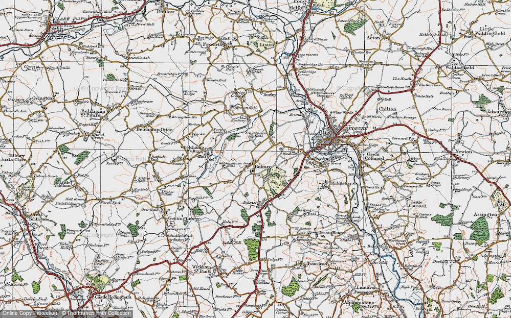 Old Map of Bulmer, 1921 in 1921