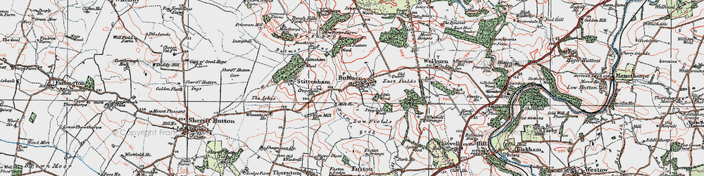 Old map of Bulmer in 1924