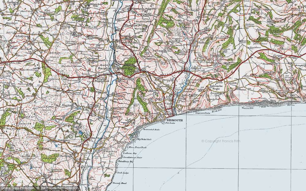 Old Map of Historic Map covering Wheat Hill in 1919