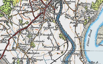Old map of River Wye in 1919