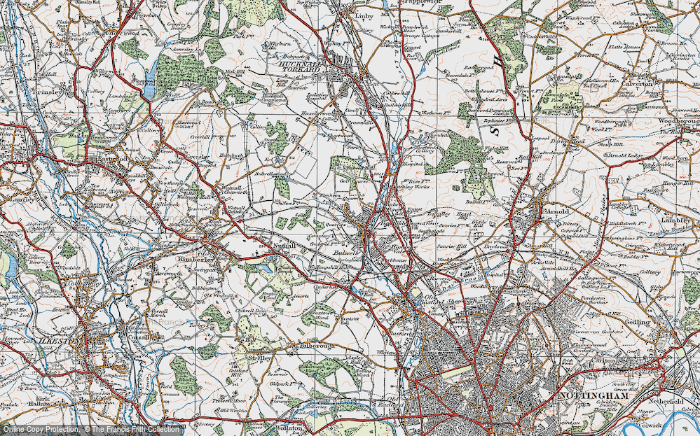 Old Map of Bulwell, 1921 in 1921