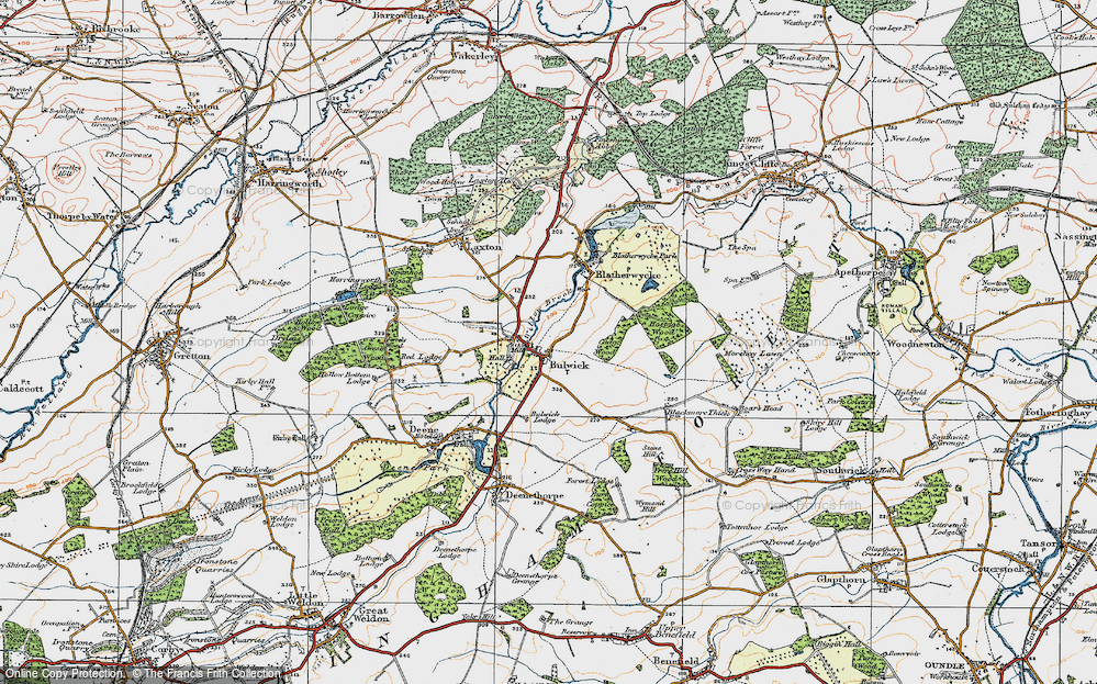 Old Map of Bulwick, 1922 in 1922
