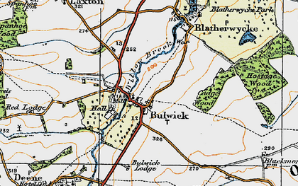 Old map of Bulwick in 1922