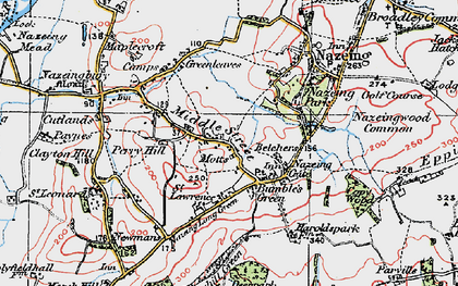 Old map of Bumble's Green in 1920