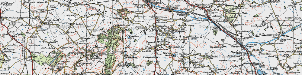 Old map of Bunbury Heath in 1923
