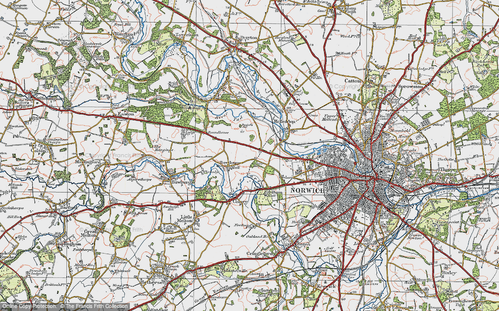 Old Map of Bunker's Hill, 1922 in 1922