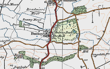 Old map of Bunny in 1921