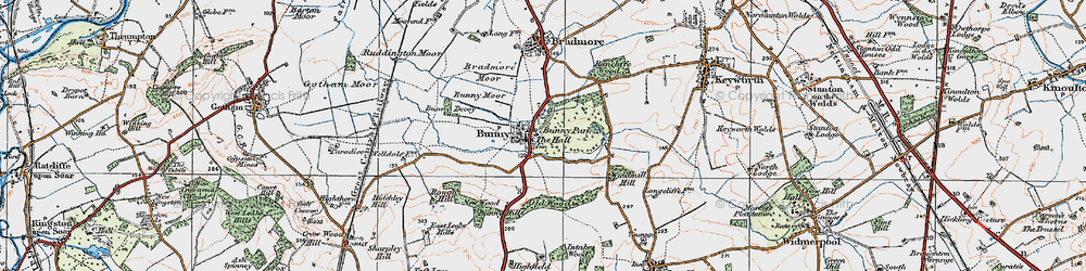 Old map of Bunny in 1921