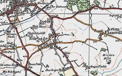 Old map of Burbage Ho in 1920