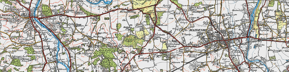 Old map of Burchett's Green in 1919