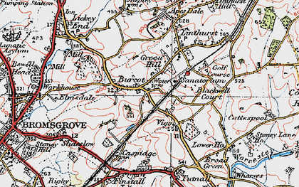 Old map of Burcot in 1919