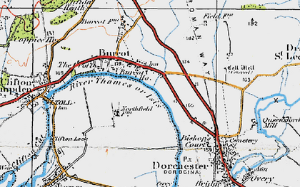 Old map of Burcot in 1919