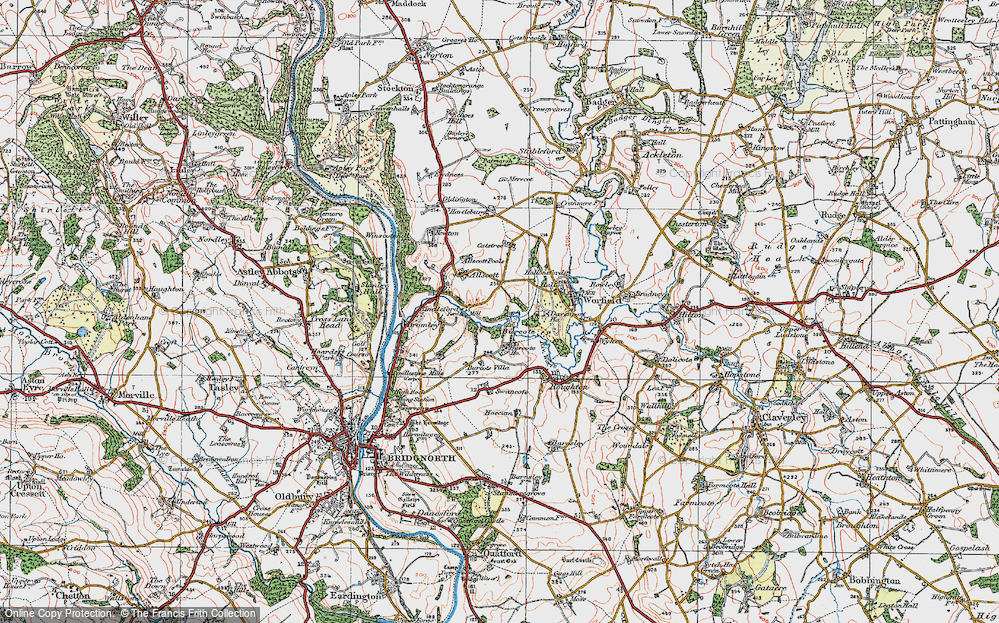 Old Map of Burcote, 1921 in 1921