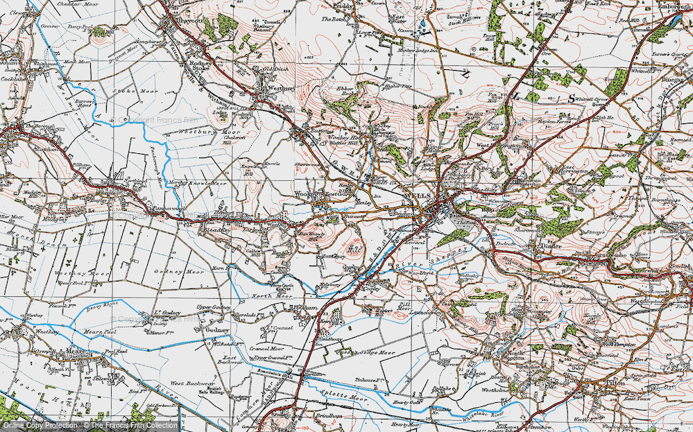 Old Map of Burcott, 1919 in 1919