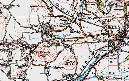 Old map of Burcott in 1919