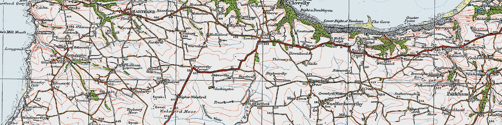 Old map of Burford in 1919