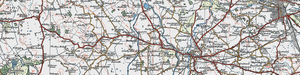 Old map of Acton Grange in 1921