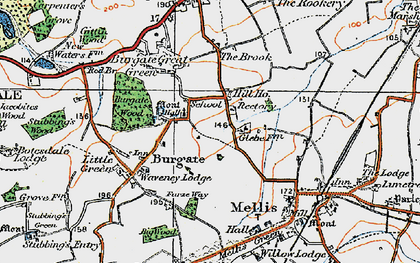 Old map of Burgate in 1920
