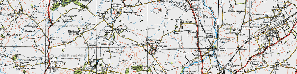 Old map of Burge End in 1919