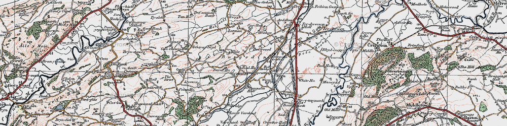 Old map of Burgedin in 1921