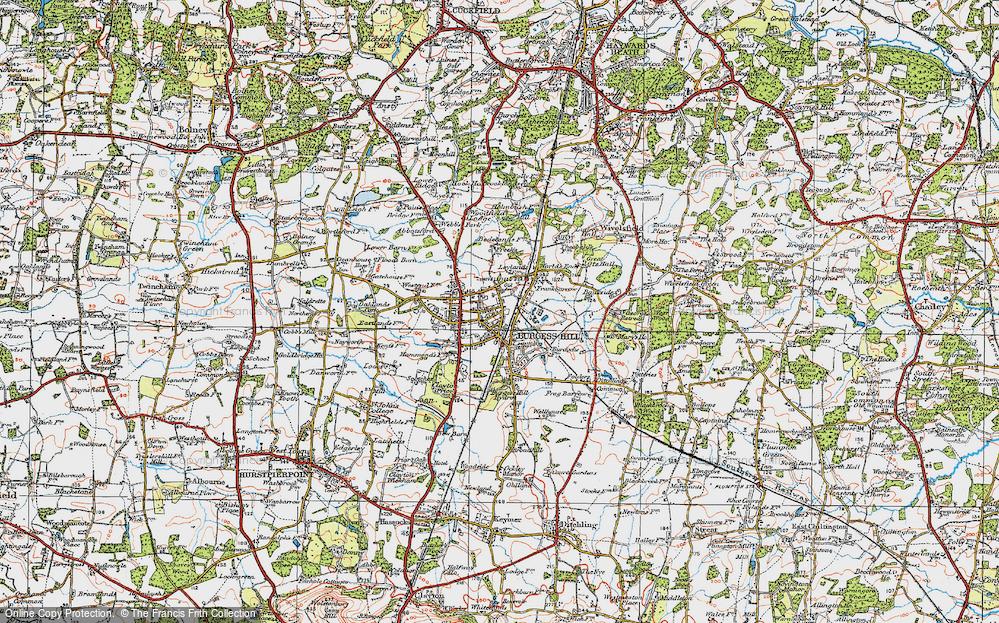 Old Map of Burgess Hill, 1920 in 1920