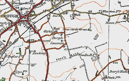 Old map of Burgh Common in 1921