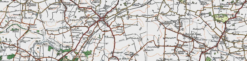 Old map of Bunn's Bank in 1921