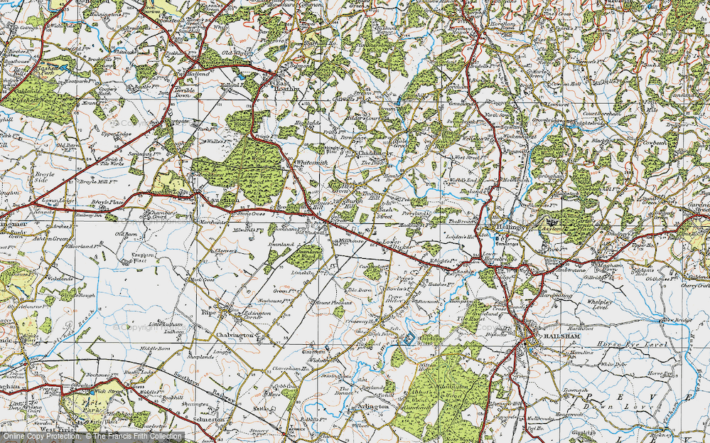 Old Map of Burgh Hill, 1920 in 1920