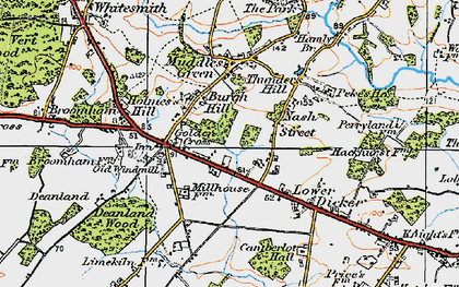 Old map of Burgh Hill in 1920