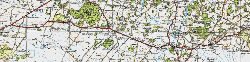 Old map of Burgh Hill in 1920