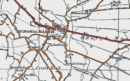 Old map of Burgh le Marsh in 1923