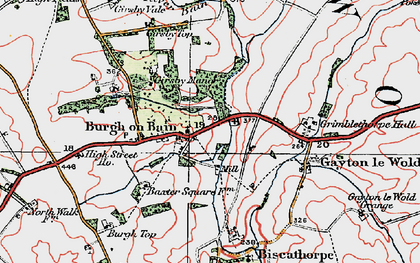 Old map of Burgh on Bain in 1923