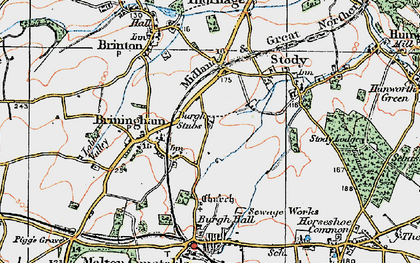 Old map of Burgh Stubbs in 1921