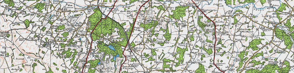 Old map of Burghclere in 1919