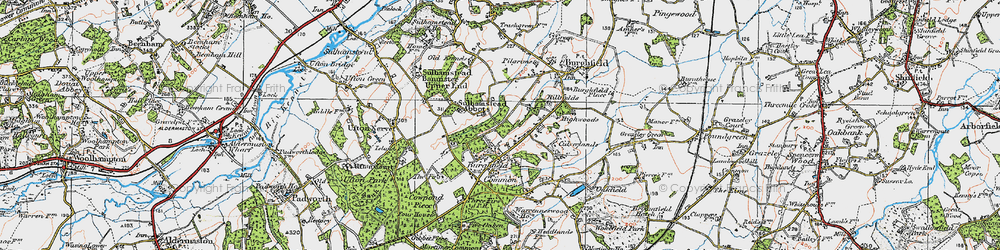 Old map of Burghfield Hill in 1919